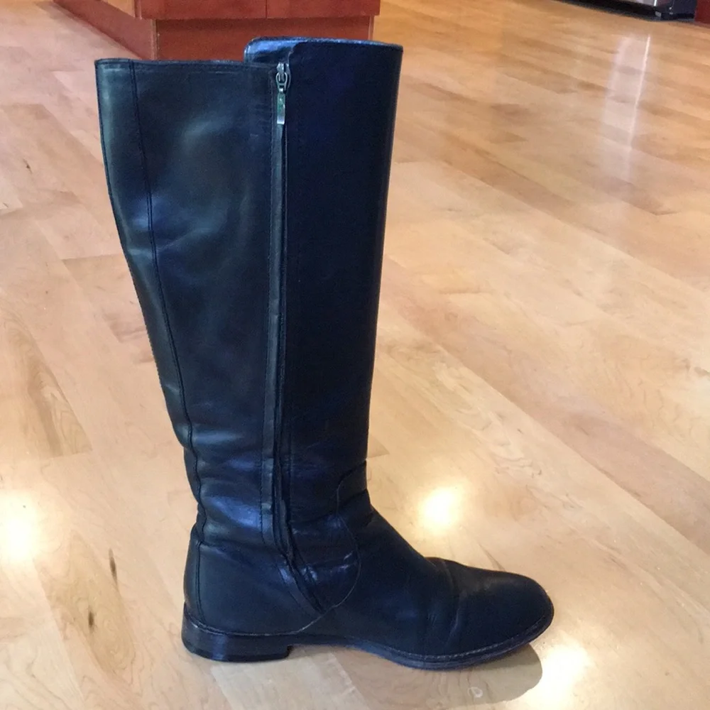COLE HAAN | Black Leather Tall Boots Ridding Boots